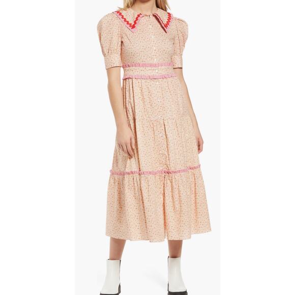 English Factory Floral Print Midi Dress - Picture 1 of 8